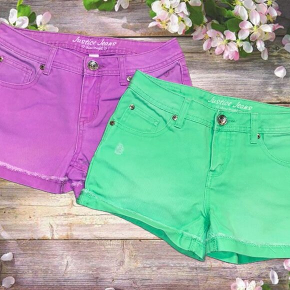 Justice Girls Size 14R Jean Shorts (2 pairs) - Picture 1 of 4